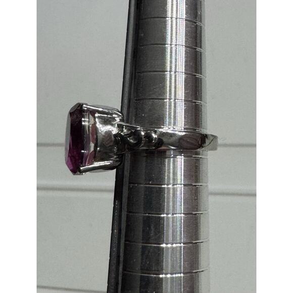 Sterling Silver Orchid Quartz Ring Size 6 - Picture 5 of 5